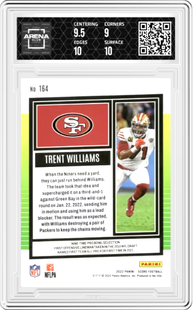 Trent Williams #164 216/299 2022 Panini Score  Ellipse MINT+ 9.5