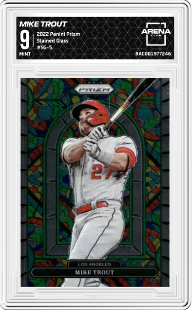 Mike Trout #SG-5 2022 Panini Prizm Stained Glass Baseball Card MINT 9