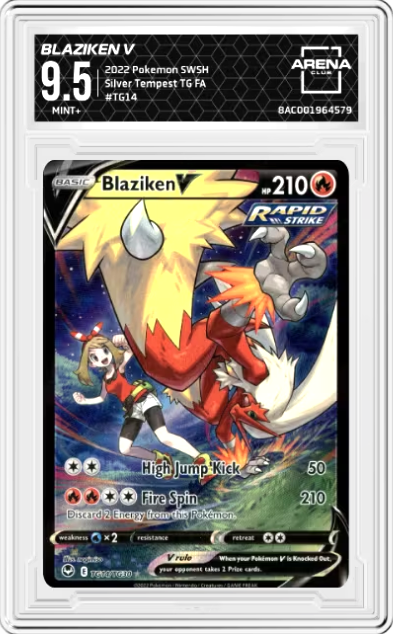 Blaziken V #TG14 Pokemon Silver Tempest Graded MINT+ 9.5