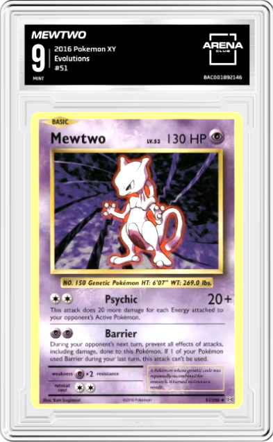 Mewtwo #51 Pokemon Evolutions Graded MINT 9