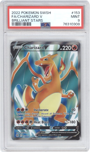 *TRADED* Charizard V #153 Pokemon Brilliant Stars Graded PSA MINT 9