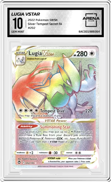 Lugia VSTAR #202 Pokemon Silver Tempest Graded GEM MINT 10