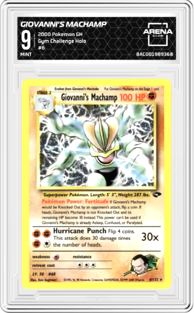 Giovanni's Machamp #6 2000 Pokemon Gym Challenge Graded MINT 9