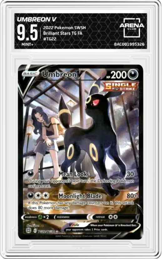 Umbreon V #TG22 2022 Pokemon SWSH  Brilliant Stars Graded MINT+ 9.5