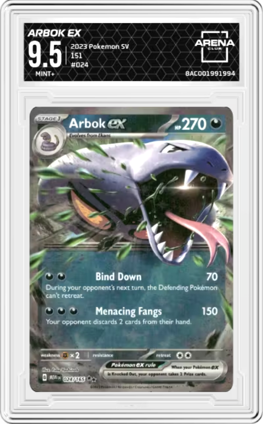 Arbok Ex #24 2023 Pokemon Scarlet & Violet 151 Graded MINT+ 9