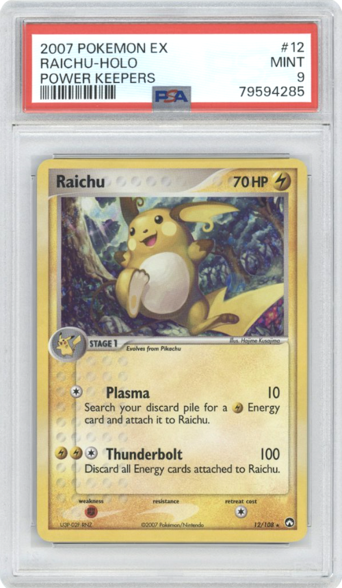 Raichu #12 2007 Pokemon EX Power Keepers Graded MINT 9