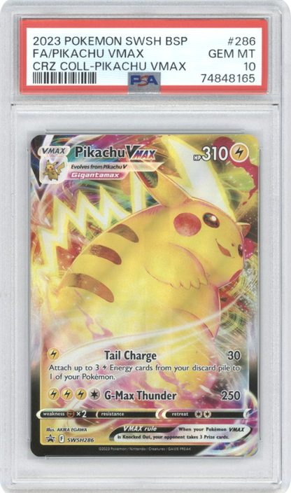 Pikachu VMax #SWSH286 2023 Pokemon Crown Zenith VMax Promo Graded GEM MINT 10