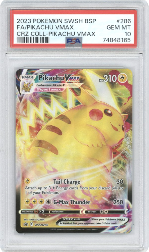 Pikachu VMax #SWSH286 2023 Pokemon Crown Zenith VMax Promo Graded GEM MINT 10