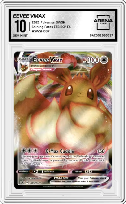 Eevee VMAX #SWSH087 2021 Pokemon Shining Fates Elite Trainer Box Promo Graded GEM MINT 10