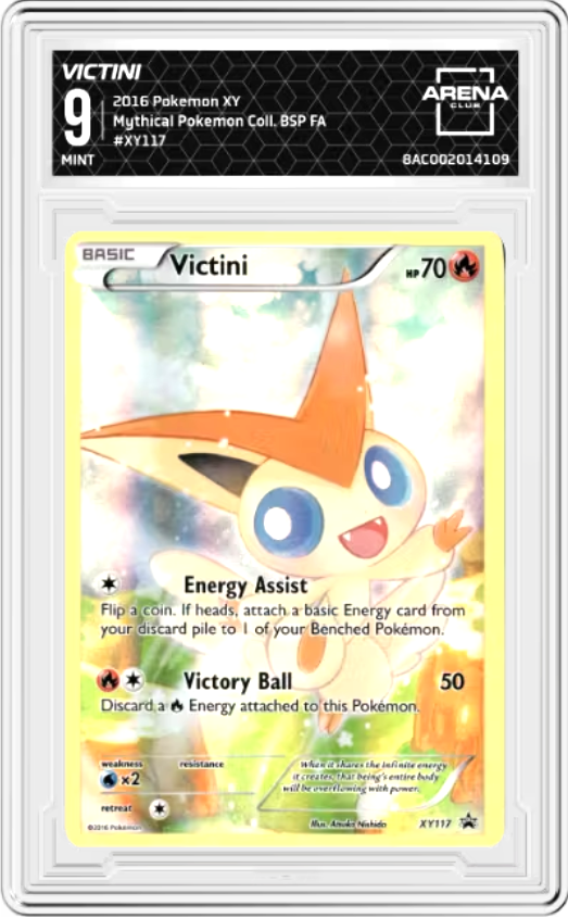 Victini #XY117 2016 Pokemon XY Mythical Pokemon Collection Promo Graded MINT 9