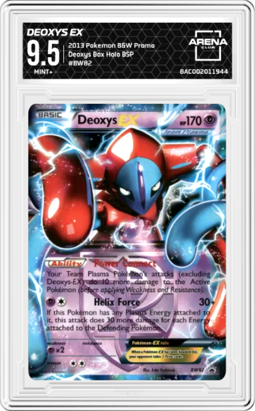 Deoxys EX #BW82 2013 Pokemon B&W Promo Deoxys Box Promo Graded MINT+ 9.5