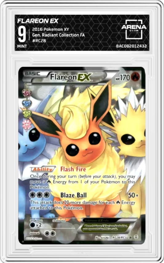 Flareon EX #RC28 2016 Pokemon XY Generations Radiant Collection Graded MINT 9