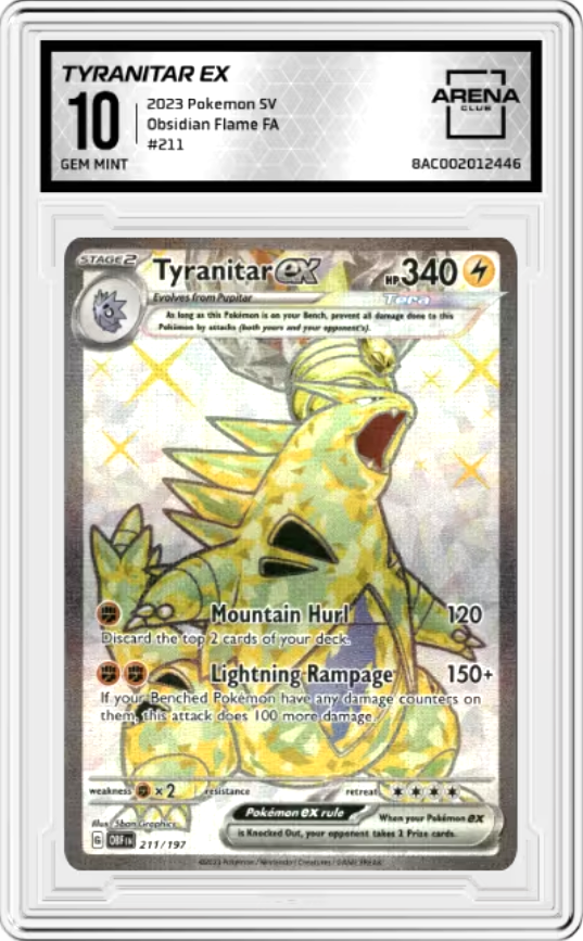 Tyranitar Ex #211 2023 Pokemon SV Obsidian Flames Graded GEM MINT 10