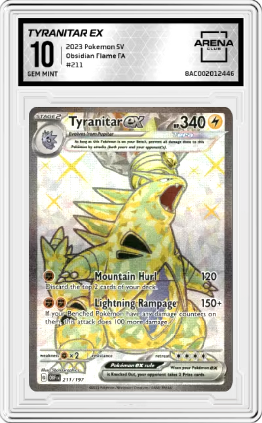 Tyranitar Ex #211 2023 Pokemon SV Obsidian Flames Graded GEM MINT 10