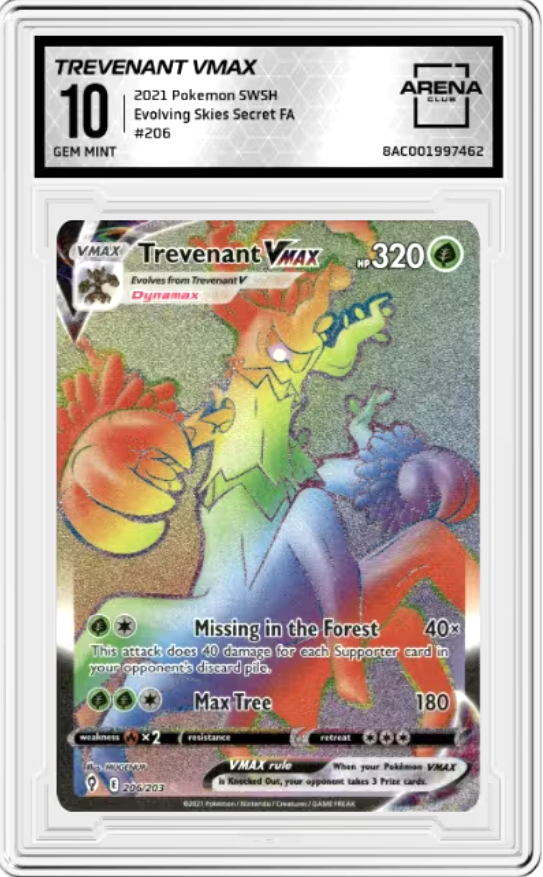 Trevenant VMAX #206 2021 Pokemon Evolving Skies Graded GEM MINT 10