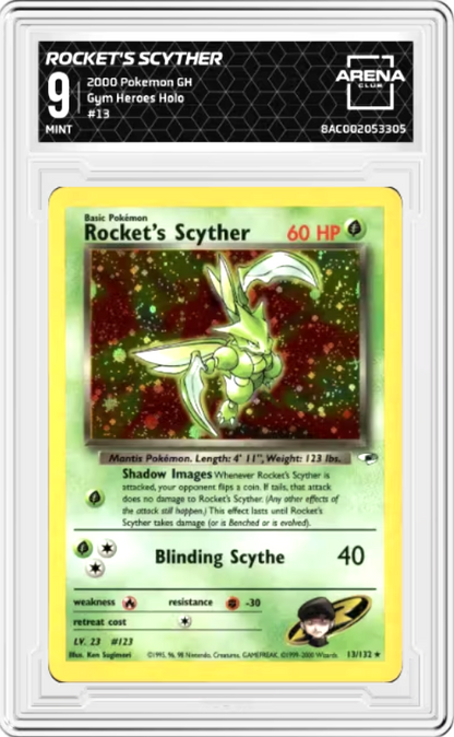 Rocket's Scyther #13 Pokemon Gym Heroes Graded MINT 9