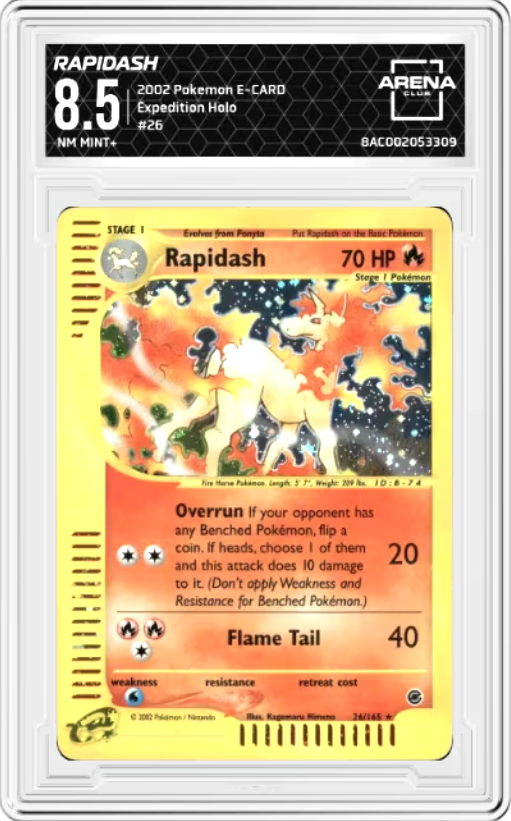 Rapidash #26 Pokemon Expedition Graded NM MINT+ 8.5