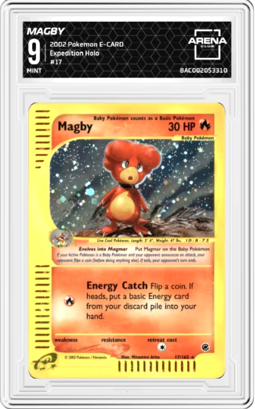 Magby #17 Pokemon Expedition Graded MINT 9