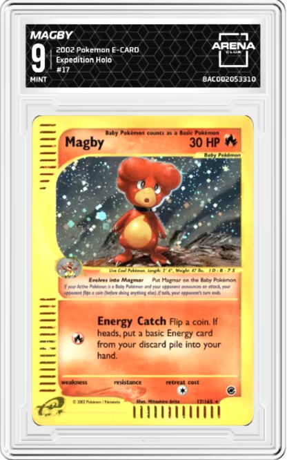 Magby #17 Pokemon Expedition Graded MINT 9