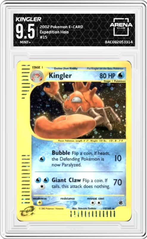 Kingler #15 Pokemon Expedition Graded MINT+ 9.5