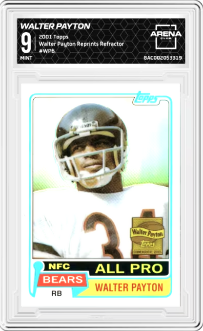 2001 Topps Chrome Walter Payton Commemorative 1981 Reprint Refractor #400 Graded MINT 9