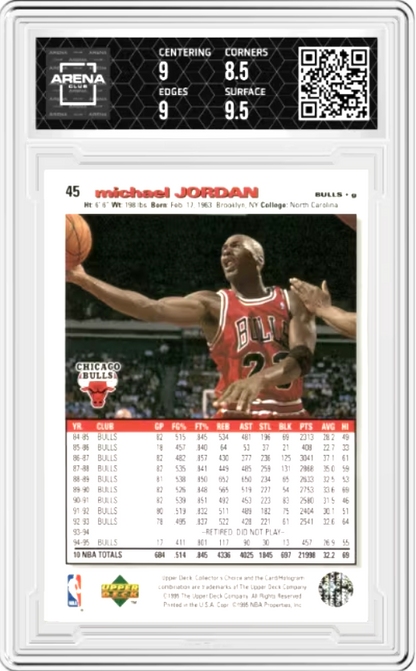 Michael Jordan Player's Club #45 1995 Collector's Choice Graded MINT 9