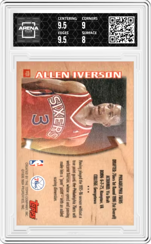 *TRADED* 1996 Topps Youthquake Allen Iverson #Y01 Graded NM MINT+ 8.5