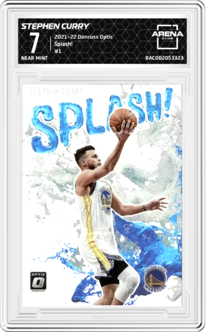 *TRADED* Stephen Curry #1 2021 Panini Donruss Optic Splash Graded NEAR MINT 7