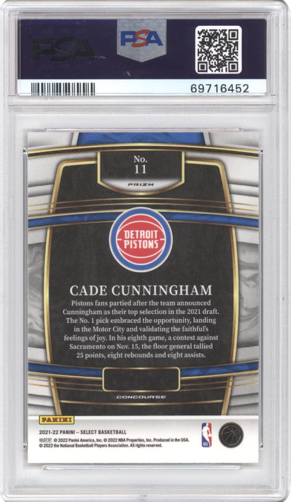 Cade Cunningham Orange Flash Prizm #11 Rookie 2021 Panini Select Graded PSA 9