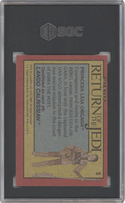 1983 Topps Star Wars Return Of The Jedi Series 1 Princess Leia Organa #5 Graded NM 7