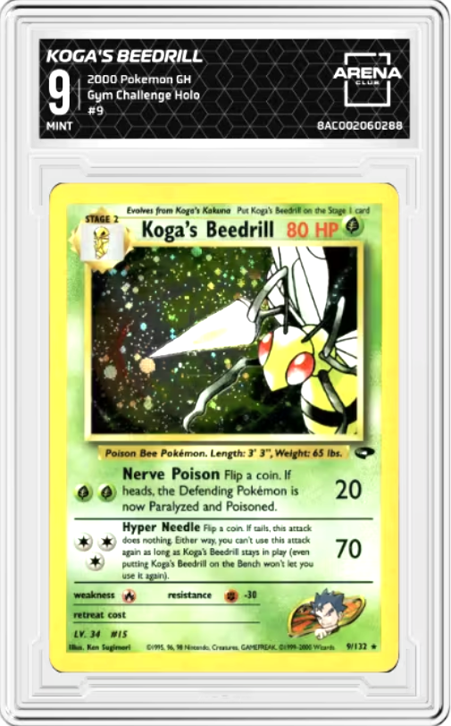 Koga's Beedrill #9 Pokemon Gym Challenge Graded MINT 9