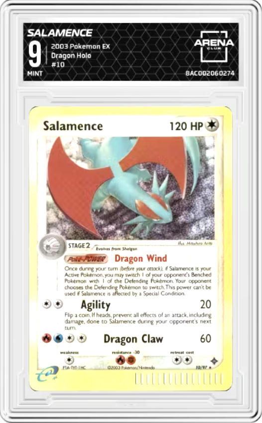 Salamence Reverse Holo #10 Pokemon Dragon Graded MINT 9