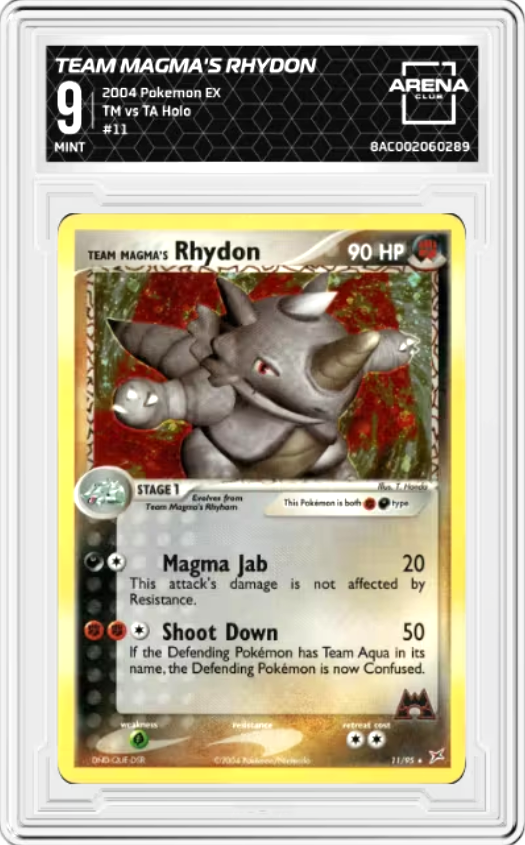 Rhydon #11 Pokemon Team Magma & Team Aqua Graded MINT 9