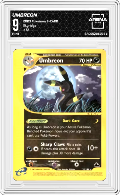 Umbreon #32 Pokemon Skyridge Graded MINT 9