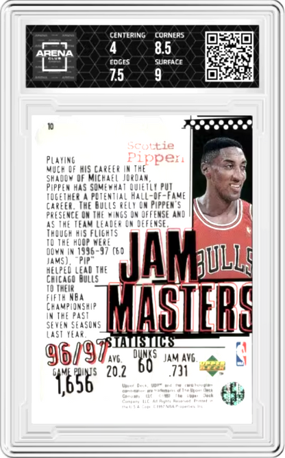 Scottie Pippen #10 1997 Upper Deck UD3 Jam Masters Graded VG EX+ 4.5