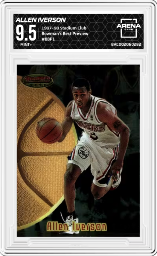 Allen Iverson #BBP1 1997 Topps Stadium Club Bowman's Best Preview Graded MINT+ 9.5