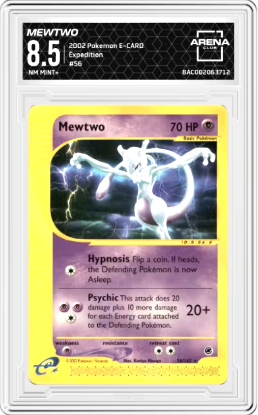 Mewtwo #56 Pokemon Expedition Graded NM MINT+ 8.5