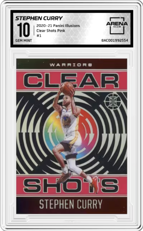 Stephen Curry Pink #1 2020 Panini Illusions Clear Shots Graded GEM MINT 10