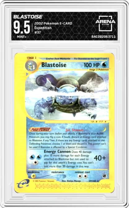 Blastoise #37 2002 Pokemon Expedition Graded MINT+ 9.5