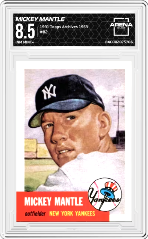 Mickey Mantle #82 1991 Topps Archives 1953 Graded NM MINT+ 8.5