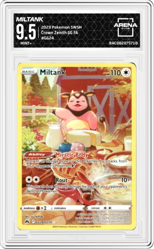 *TRADED* Miltank #GG24 Pokemon Crown Zenith Graded MINT+ 9.5