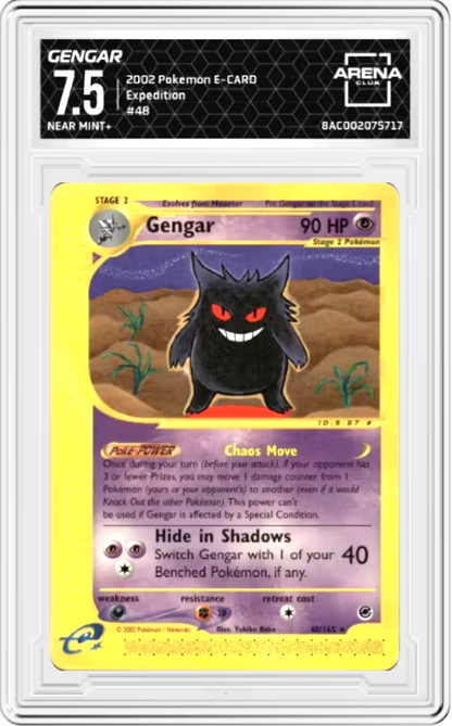 Gengar #48 Pokemon Expedition Graded NEAR MINT+ 7.5