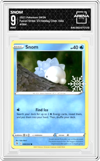 Snom Snowflake Stamp #84 Pokemon Fusion Strike Graded MINT 9