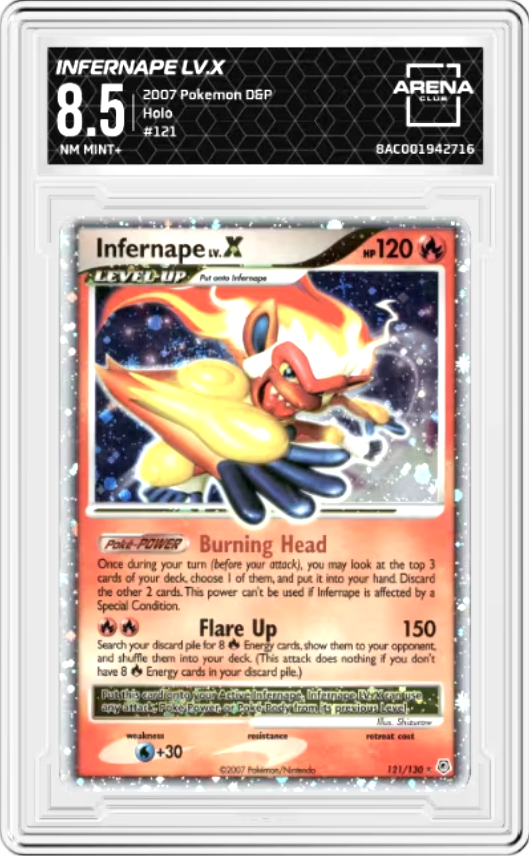 Infernape LV. X #121 Pokemon Diamond & Pearl Graded NM MINT+ 8.5