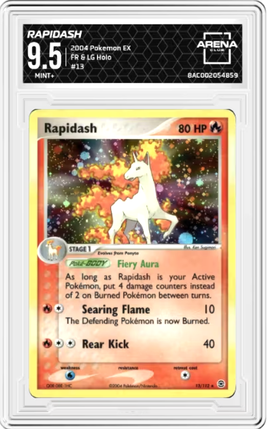 Rapidash #13 Pokemon Fire Red & Leaf Green Graded MINT+ 9.5