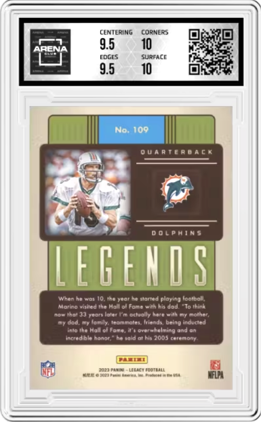 Dan Marino #109 2023 Panini Legacy Graded GEM MINT 10