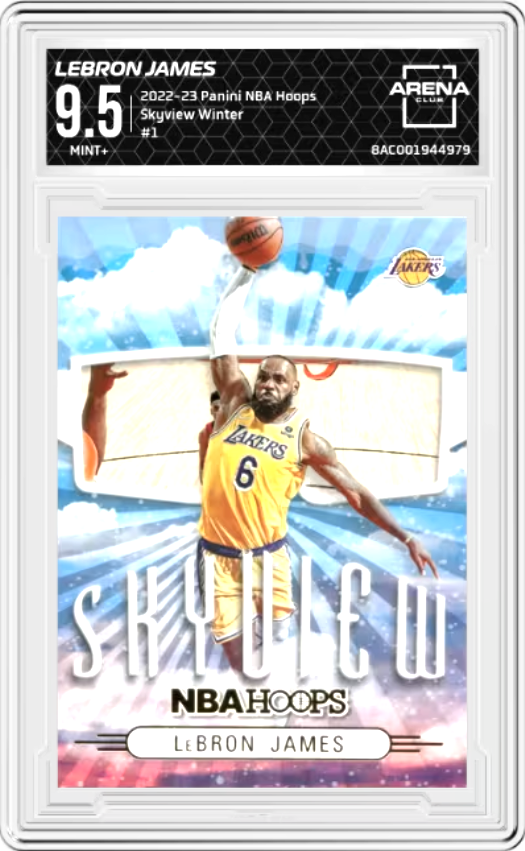 LeBron James #1 2022 Panini Hoops Skyview Graded MINT+ 9.5