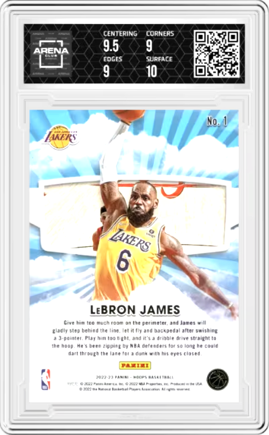 LeBron James #1 2022 Panini Hoops Skyview Graded MINT+ 9.5