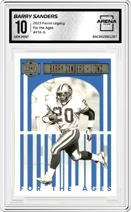 Barry Sanders #FTA-6 2023 Panini Legacy For The Ages Graded GEM MINT 10