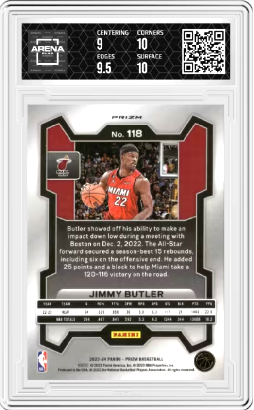 Jimmy Butler Silver #118 2023 Panini Prizm Graded MINT+ 9.5